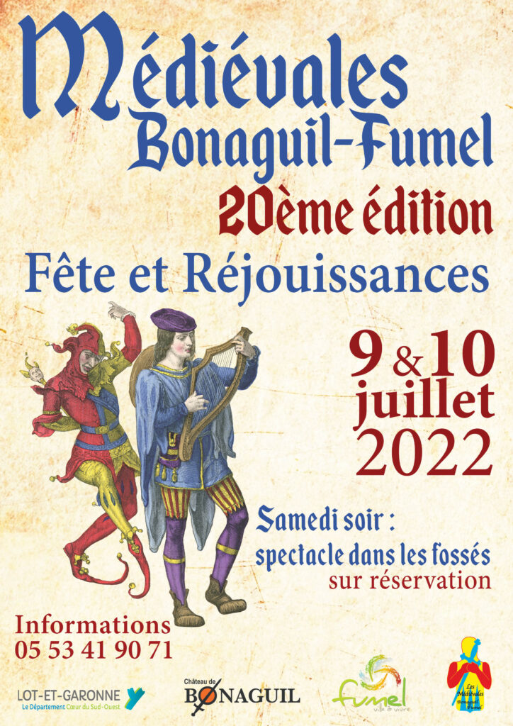 Affiche des 20eme fêtes médiévales du château de Bonaguil
