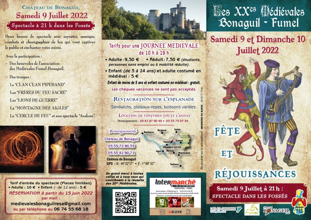 page 1 du dépliant des medievales 2022