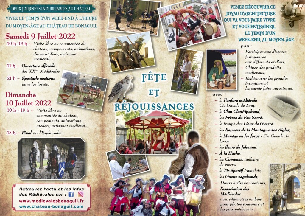 page 2 du dépliant des medievales 2022