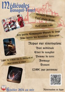 affiche spectacle des medievales 2024